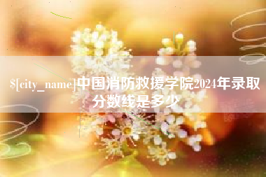 滕州中国消防救援学院2024年录取分数线是多少