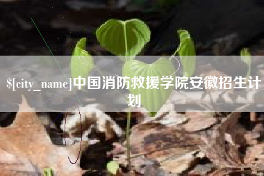 滕州中国消防救援学院安徽招生计划