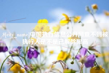滕州中国执行信息公开网查不到被执行人是不是已解除限高