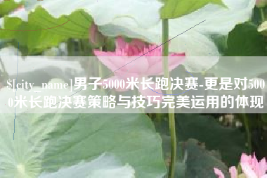 滕州男子5000米长跑决赛-更是对5000米长跑决赛策略与技巧完美运用的体现