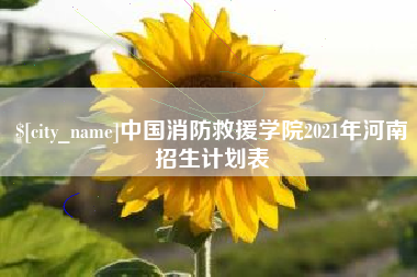 滕州中国消防救援学院2021年河南招生计划表