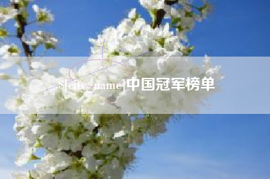 滕州中国冠军榜单