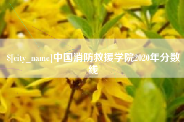 滕州中国消防救援学院2020年分数线